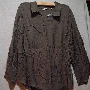 Soft Surroundings Dark Green Long Sleeve Shirt